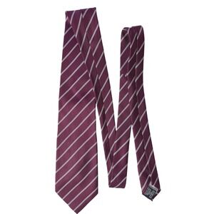 Carlo Colombo Vintage Tie Rack Mens Silk Tie Burgundy Striped Made in‎ Italy